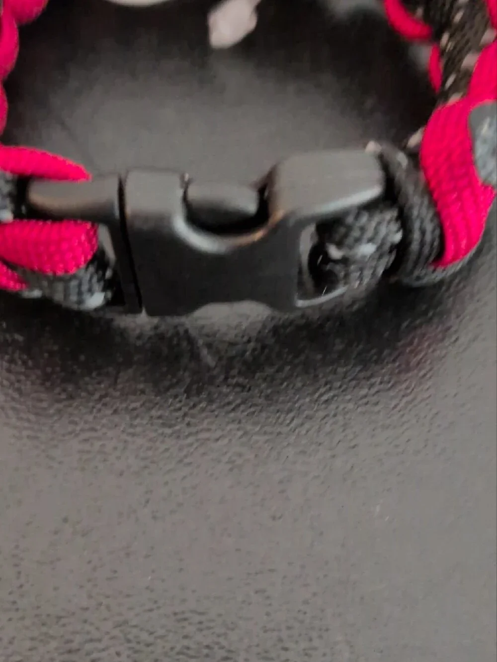 Kids Paracord Bracelet with Pink, Black & Blue Cowgirl Charm. Size 6
